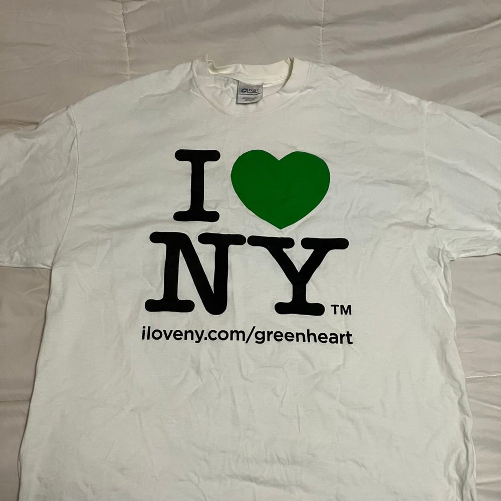 Unisex! Rare Greenheart T-shirt - I LOVE NY "Greenest NYer" Campaigm
